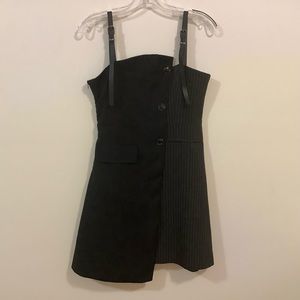 Strappy Edgy Black Asymmetrical Mini Dress